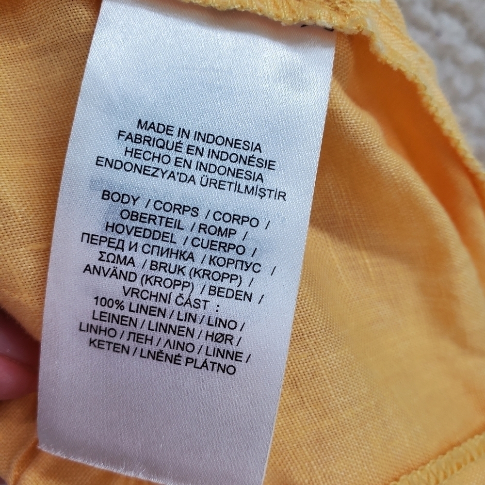Ralph Lauren Linen 7” Shorts Womens 14 (33-35x7) Yellow Pull On Drawstring - Picture 6 of 8